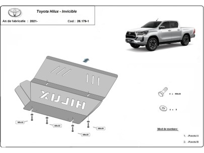 Oceľový kryt chladiča Toyota Hilux Invincible (2021-2025) 2