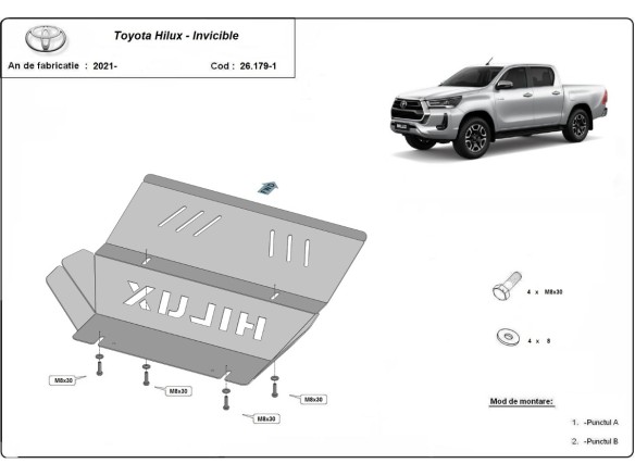 Oceľový kryt chladiča Toyota Hilux Invincible (2021-2026)