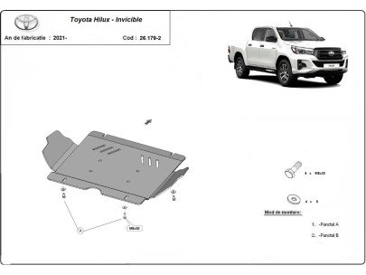 Oceľový kryt motora Toyota Hilux Invincible (2021-2025) 2