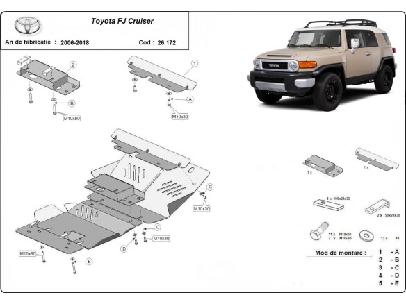Oceľový kryt motora Toyota Fj Cruiser (2006-2018)Toyota Fj Cruiser