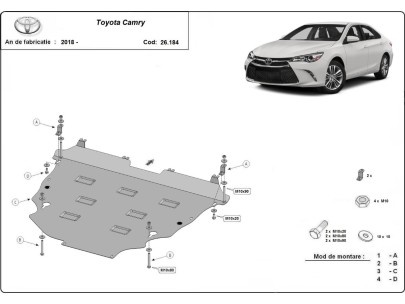 Oceľový kryt motora Toyota Camry (2018-2026) 2