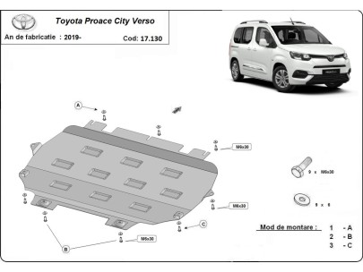 Oceľový kryt motora Toyota Proace City Verso (2019-2026)