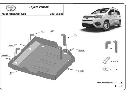 Oceľový kryt AdBlue Toyota Proace (2020-2026) 2