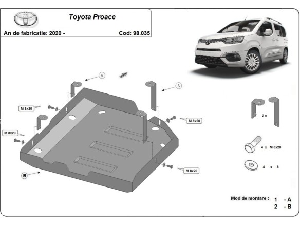 Oceľový kryt AdBlue Toyota Proace (2020-2026)
