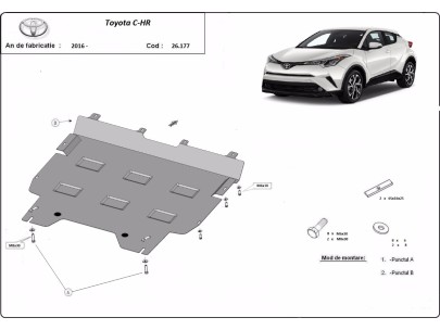 Oceľový kryt motora Toyota C-HR (2016-2023) 2