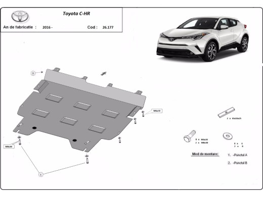 Oceľový kryt motora Toyota C-HR (2016-2023)Toyota C-HR
