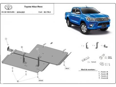 Oceľový kryt diferenciálu Toyota Hilux Revo (2016-2021) 2