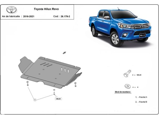 Oceľový kryt motora Toyota Hilux Revo (2016-2025)Toyota Hilux Revo