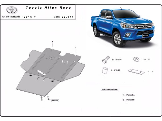 Oceľový kryt prevodovky Toyota Hilux Revo (2016-2026)