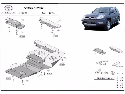 Oceľový kryt motora Toyota 4Runner (2002-2009)Toyota 4Runner