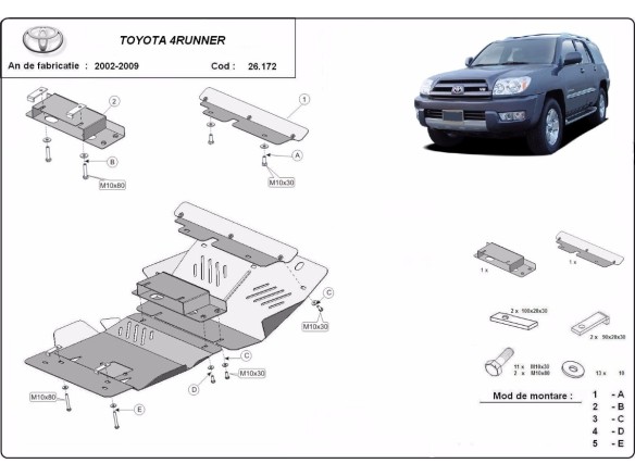 Oceľový kryt motora Toyota 4Runner (2002-2009)Toyota 4Runner