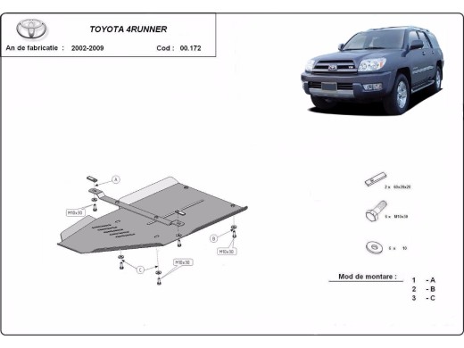 Oceľový kryt prevodovky Toyota 4Runner (2002-2009)Toyota 4Runner