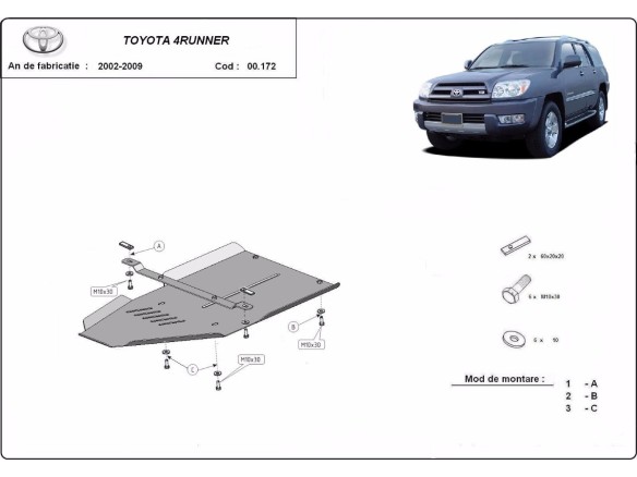 Oceľový kryt prevodovky Toyota 4Runner (2002-2009)Toyota 4Runner