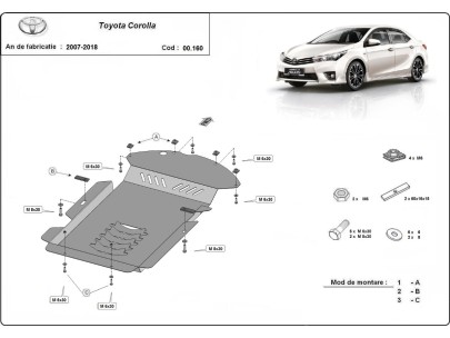 Oceľový kryt katalyzátora Toyota Corolla (2013-2018) 2