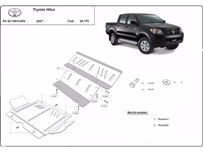 Oceľový kryt motora Toyota Hilux (2004-2015) 2