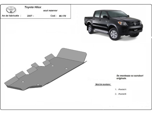 Oceľový kryt palivovej nádrže Toyota Hilux (2004-2015)Toyota Hilux