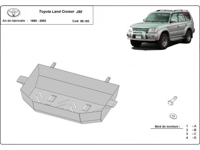 Oceľový kryt palivovej nádrže Toyota Land Cruiser J90 (1995-2002) 2