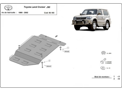 Oceľový kryt prevodovky Toyota Land Cruiser J90 - pouze pro 3-dveřovou verzi (1995-2002)