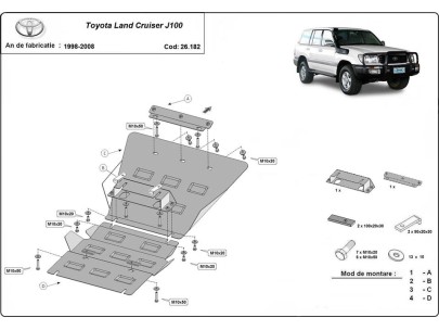 Oceľový kryt motora Toyota Land Cruiser J100 (1998-2008) 2