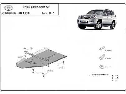 Oceľový kryt prevodovky Toyota Land Cruiser J120 (2002-2009) 2