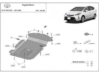 Oceľový kryt katalyzátora Toyota Prius 3+ (2011-2021) 2