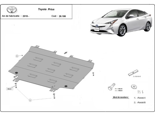 Oceľový kryt motora Toyota Prius (2016-2022)Toyota Prius