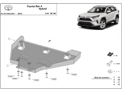 Oceľový kryt diferenciálu Toyota RAV 4 Hybrid (2018-2026) 2