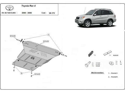 Oceľový kryt motora Toyota Rav4 (2000-2006)Toyota RAV 4