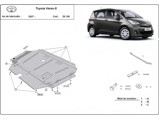 Oceľový kryt motora Toyota Verso (2007-2018)Toyota Verso