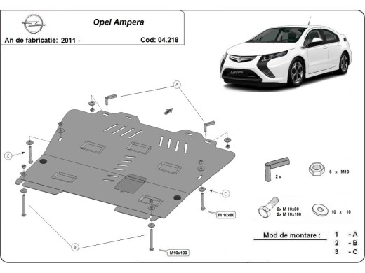 Oceľový kryt motora Opel Ampera (2011-2019)Opel Ampera