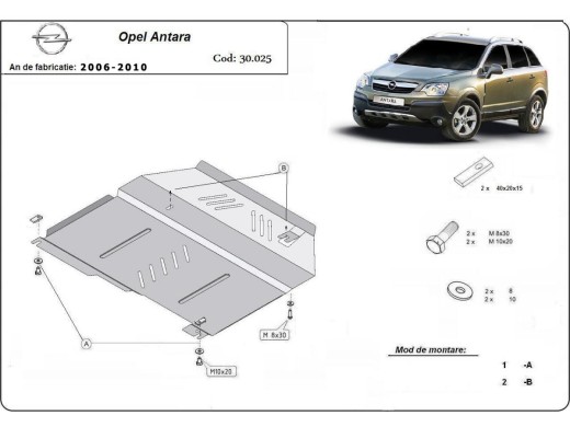 Oceľový kryt motora Opel Antara (2006-2010)Opel Antara
