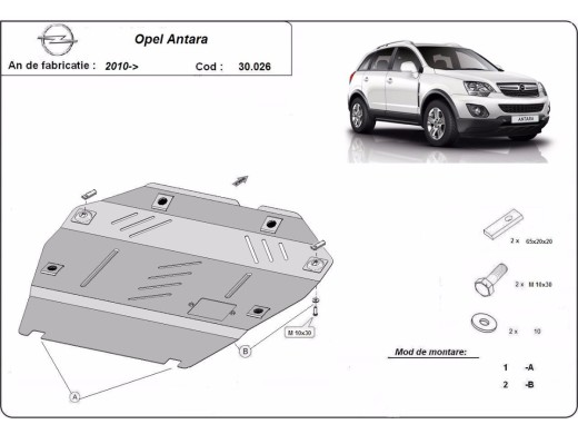 Oceľový kryt motora Opel Antara (2010-2015)Opel Antara