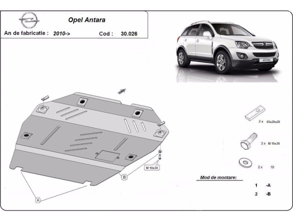 Oceľový kryt motora Opel Antara (2010-2015)Opel Antara