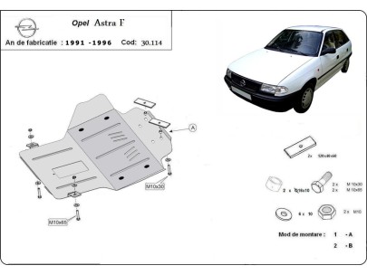 Oceľový kryt motora Opel Astra F (1991-1996) 2
