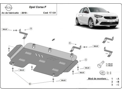 Oceľový kryt motora Opel Corsa F (2019-2025) 2