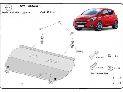 Oceľový kryt motora Opel Corsa E (2014-2019) 2