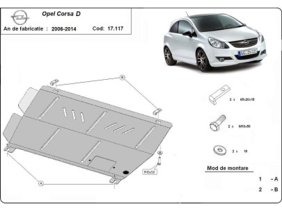Oceľový kryt motora Opel Corsa D (2006-2014) 2