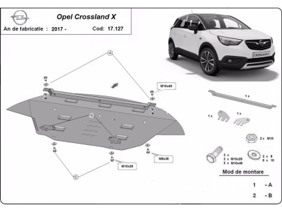 Oceľový kryt motora Opel Crossland X (2017-2025) 2