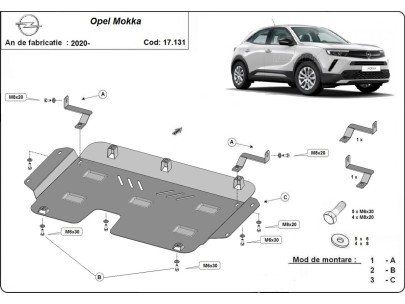 Oceľový kryt motora Opel Mokka (2019-2025) 2