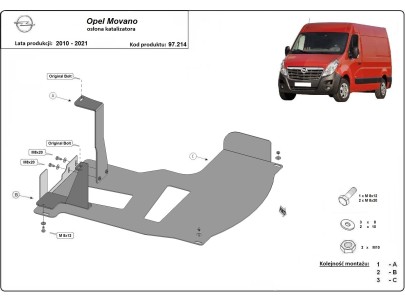 Oceľový kryt katalyzátora Opel Movano (2010-2021) 2