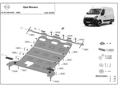 Oceľový kryt motora Opel Movano (2022-2025) 2