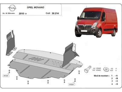 Oceľový kryt motora Opel Movano (2010-2020) 2