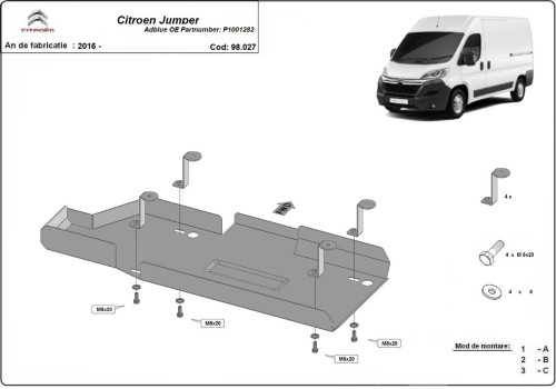 Oceľový kryt AdBlue Citroen Jumper (2016-2026)