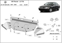 Oceľový kryt motora VW Passat CC (1997-2004)