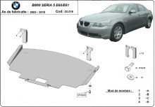 Oceľový kryt motora BMW Seria 5 E60/E61 štandardný predný nárazník (2003-2010)