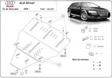 Oceľový kryt motora Audi A6 Allroad 2 - bez bokov (2005-2011)