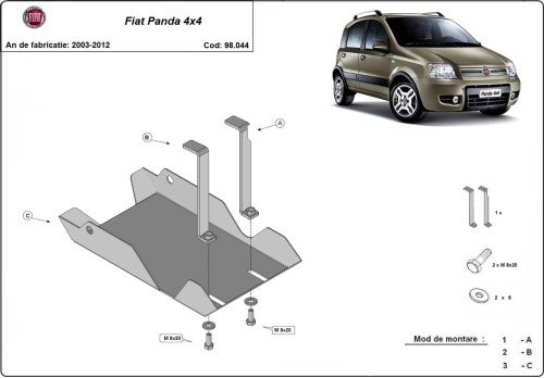 Oceľový kryt diferenciálu	 Fiat Panda 4x4 (2003-2012)