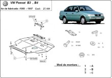 Oceľový kryt motora VW Passat B5 (1988-1997)