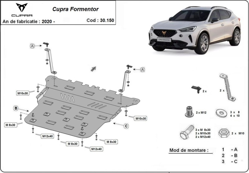 Oceľový kryt motora Cupra Formentor (2020-2026)