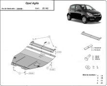 Stalowa Osłona pod silnik Opel Agila (H08) (2007-2014)